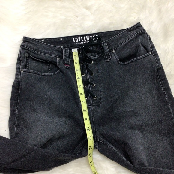 Idyllwind By Miranda Lambert Jeans 12 Black Flare Leg Stretch Lace Up Front Rock - Picture 6 of 9